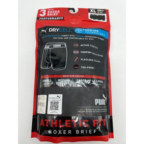 Puma Men's 3 Pack Cooling Technology Performance Boxer Briefs Size XL (40-42) - Picture 9 of 12